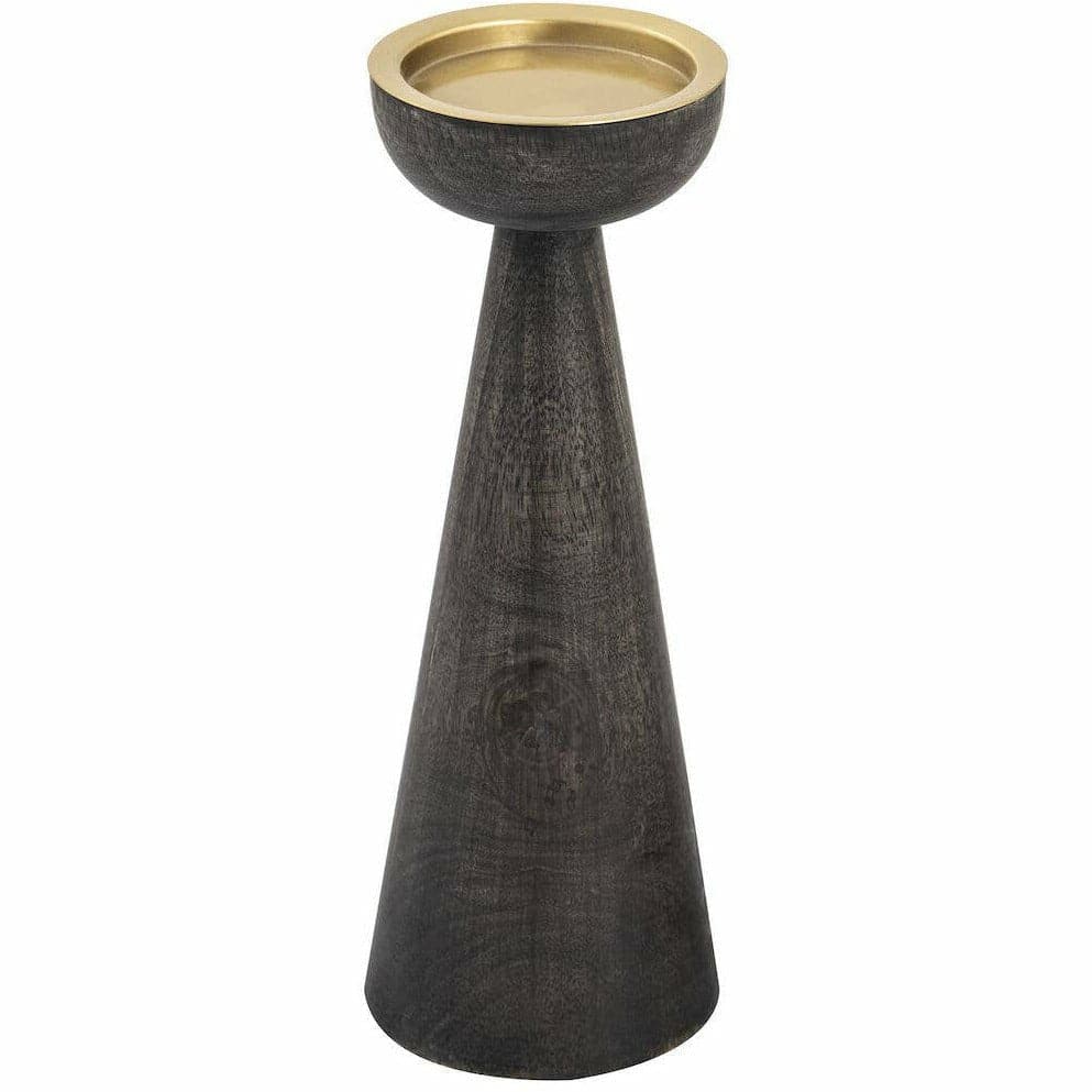 Barone Modern Mango Wood Tapered Pillar Candle Holder - HER Home Design Boutique